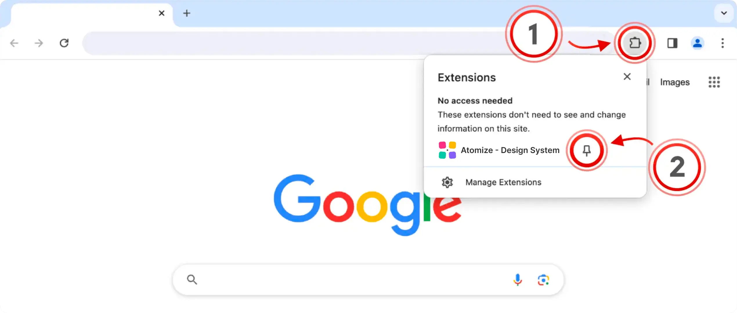 Click the puzzle icon in browser toolbar