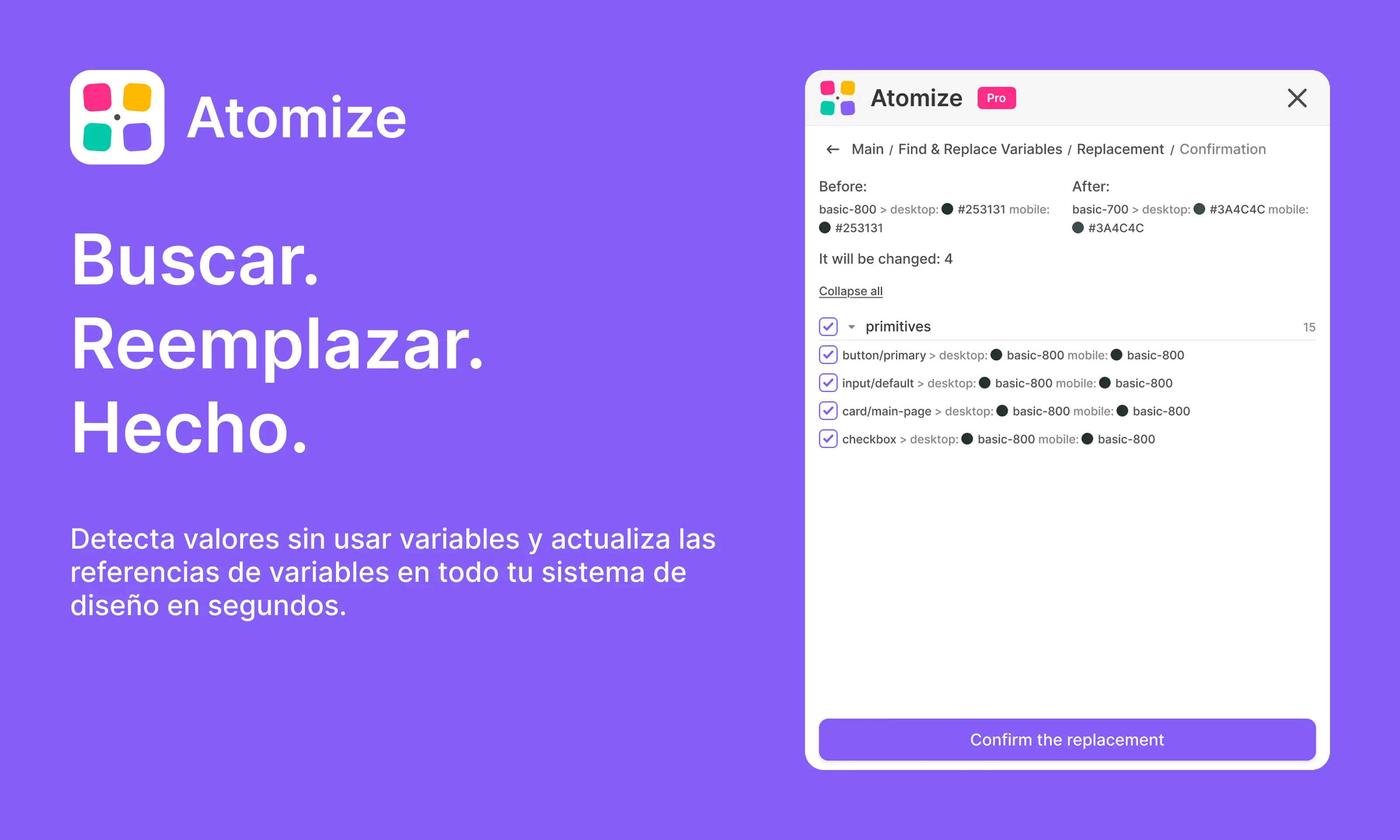 Find & Replace Variables en Figma