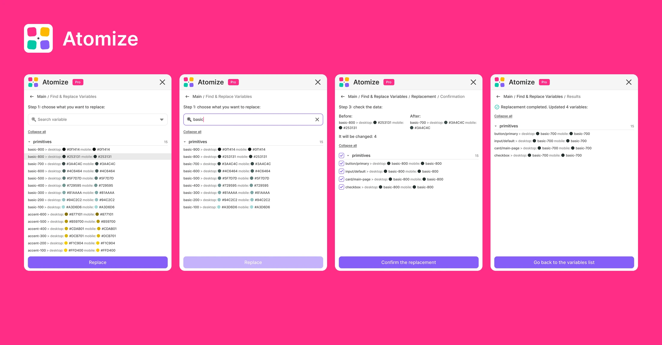 Find & Replace Variables in Figma
